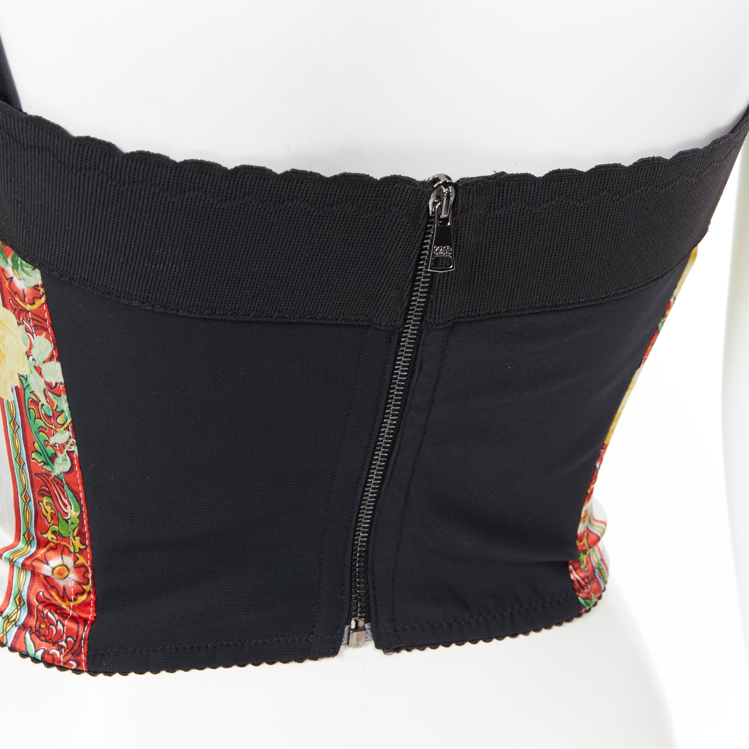 DOLCE GABBANA top corsé corpiño deshuesado con estampado floral de lunares IT36 XS 5