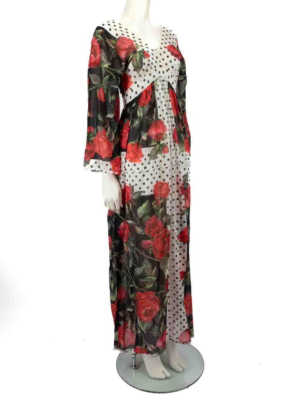 CONDITION is Very good. Minimal wear to dress is evident. Minimal wear to back centre zip and front neckline where minor discolouration can be found on this used Dolce & Gabbana designer resale item.
 
 
 
 Details
 
 
 Multicolour
 
 Cotton
 
 Maxi