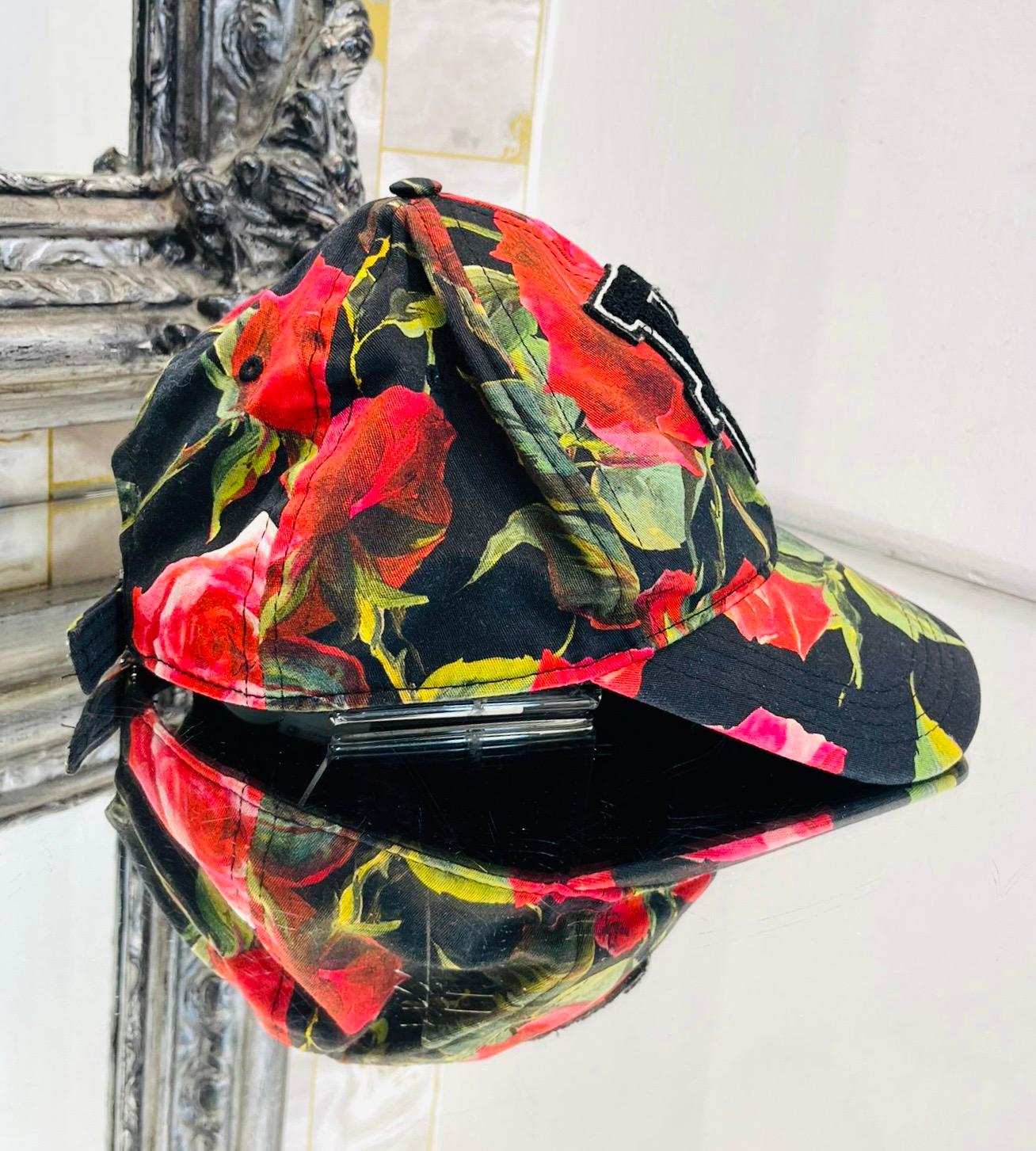 Dolce & Gabbana Floral Print 'DG' Logo Baseball Cap In Excellent Condition For Sale In London, GB