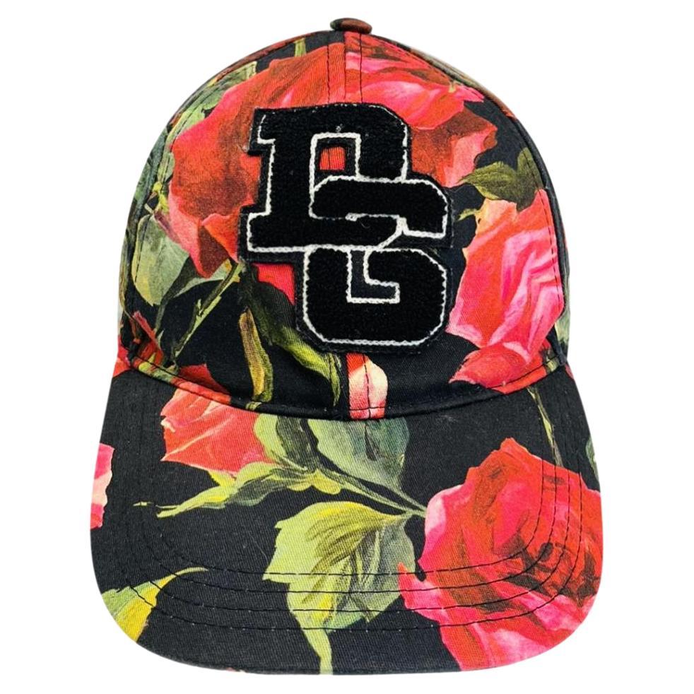 Dolce & Gabbana Floral Print 'DG' Logo Baseball Cap For Sale