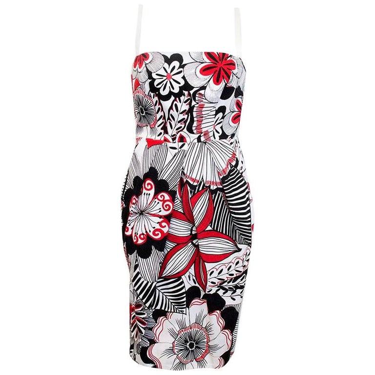 Dolce and Gabbana Floral Print Dress IT 42 For Sale at 1stdibs