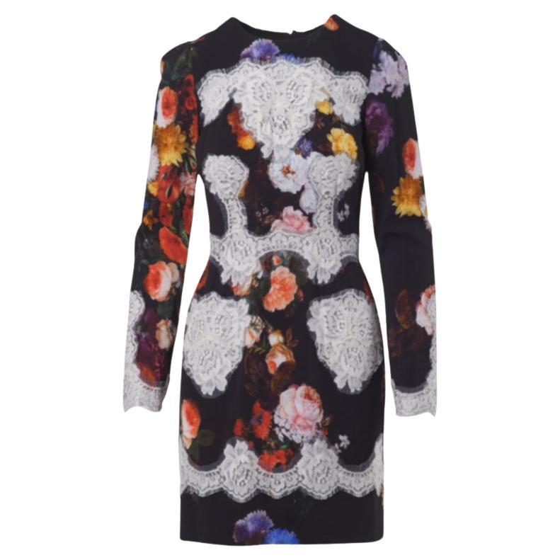 Dolce 
Gabbana - Robe à imprimé floral avec détails en dentelle