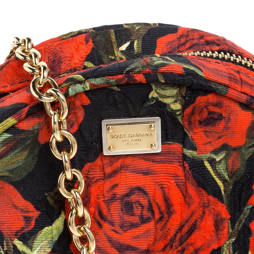 Dolce & Gabbana Floral Print Fabric Miss Glam Round Shoulder Bag 3