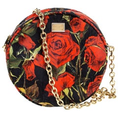 Dolce & Gabbana Floral Print Fabric Miss Glam Round Shoulder Bag