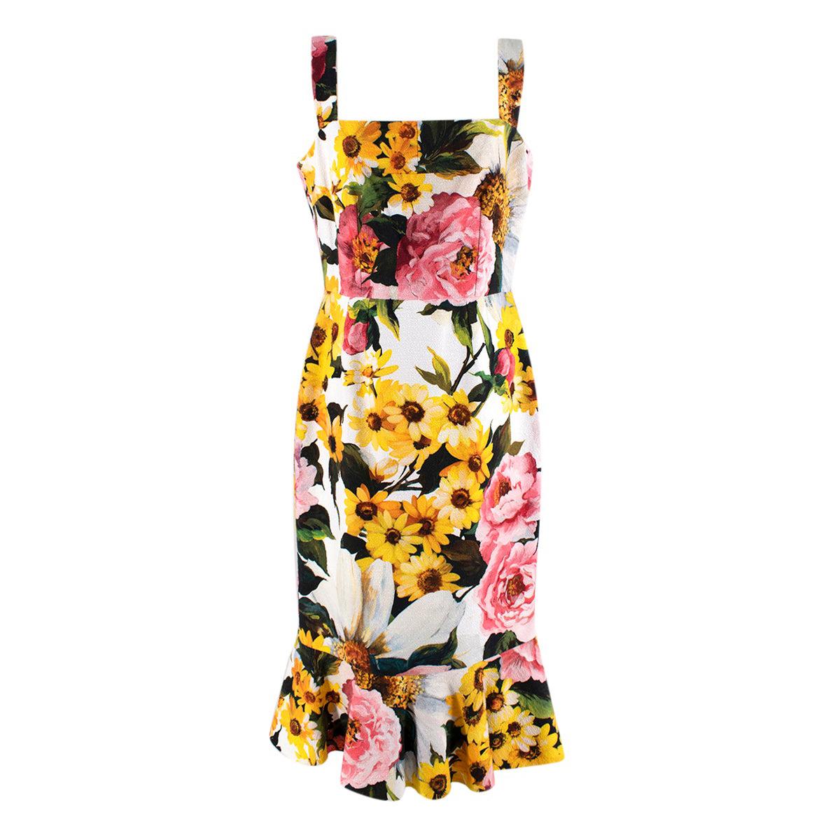 Dolce & Gabbana Floral Print Fitted Sleeveless Dress - Us size 8