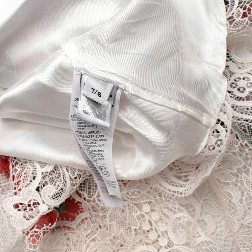 Dolce & Gabbana Floral Print Lace Trimmed Long Dress For Sale 3
