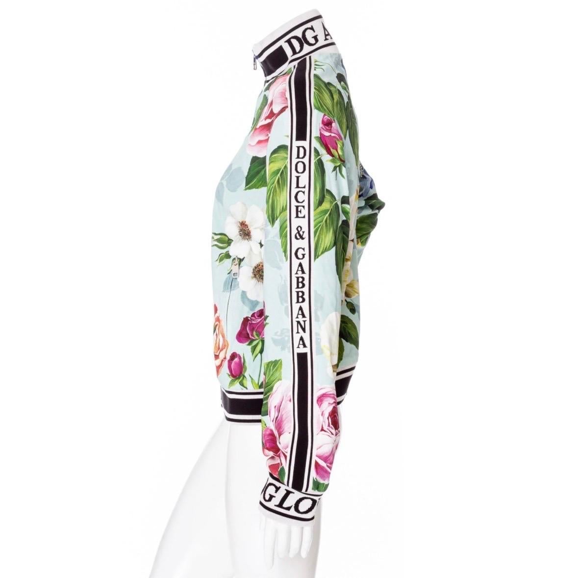 Dolce & Gabbana - Blouson bombardier à logo imprimé floral  Excellent état - En vente à Los Angeles, CA