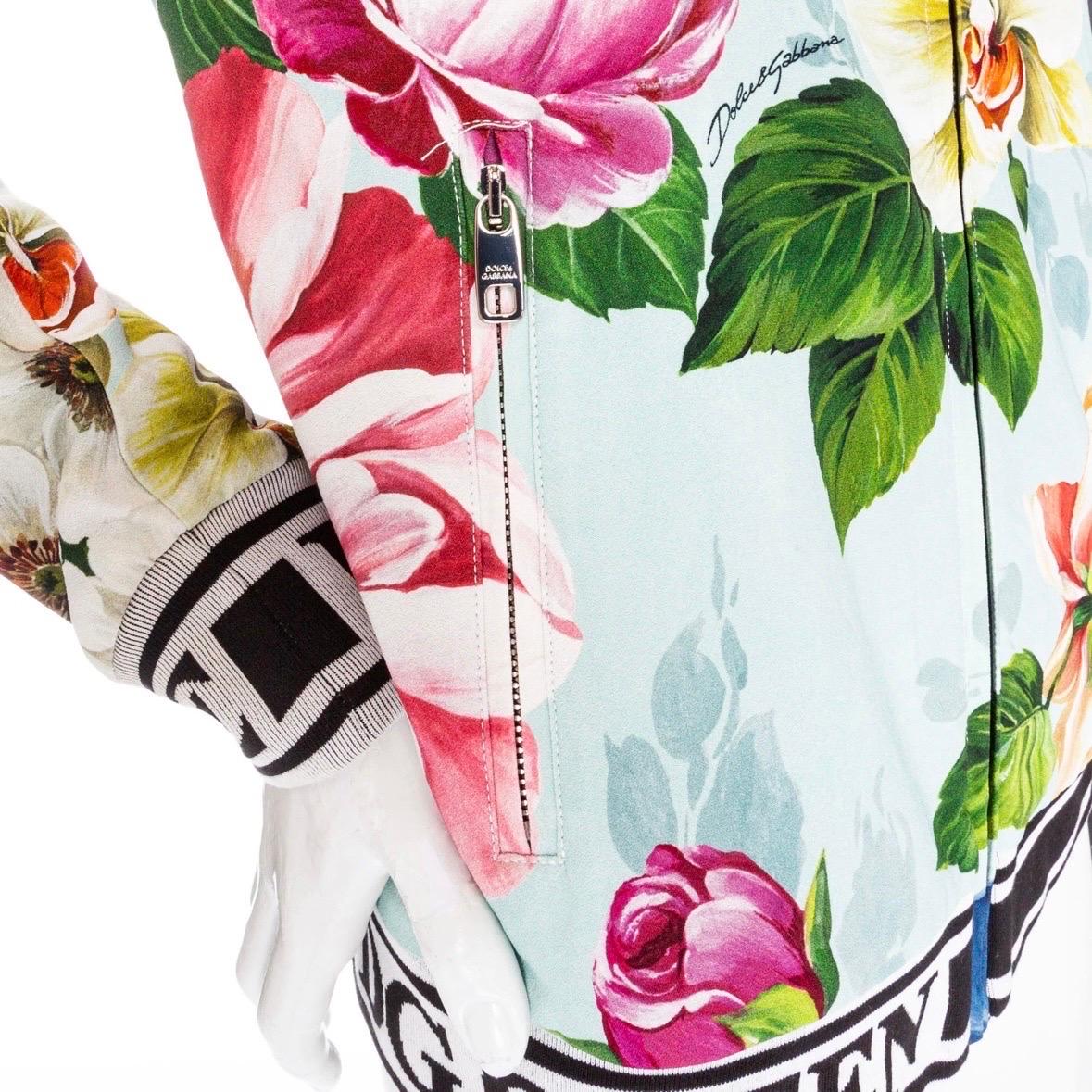 Dolce & Gabbana Floral Print Logo Bomber Jacket  For Sale 2