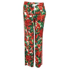 Dolce & Gabbana Floral Print Logo Tape Joggers Size M
