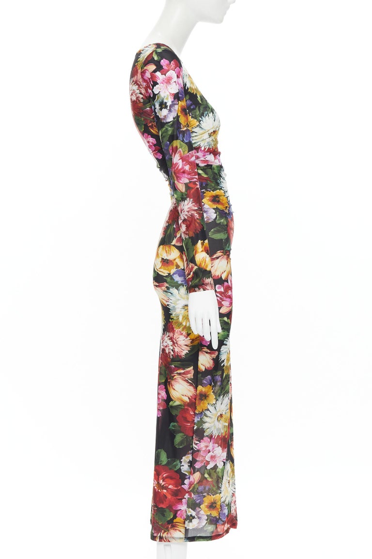 DOLCE GABBANA floral print long sleeve ruched waist midi dress IT38 XS at  1stDibs | dolce and gabbana floral dress, dolce and gabbana long sleeve  floral dress, dolce gabbana floral dress
