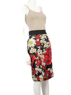 Dolce & Gabbana Floral Print Midi Skirt Size L