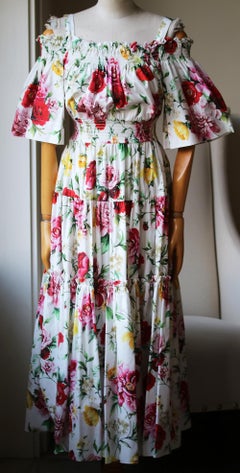 Dolce & Gabbana Floral-Print Off-The-Shoulder Dress