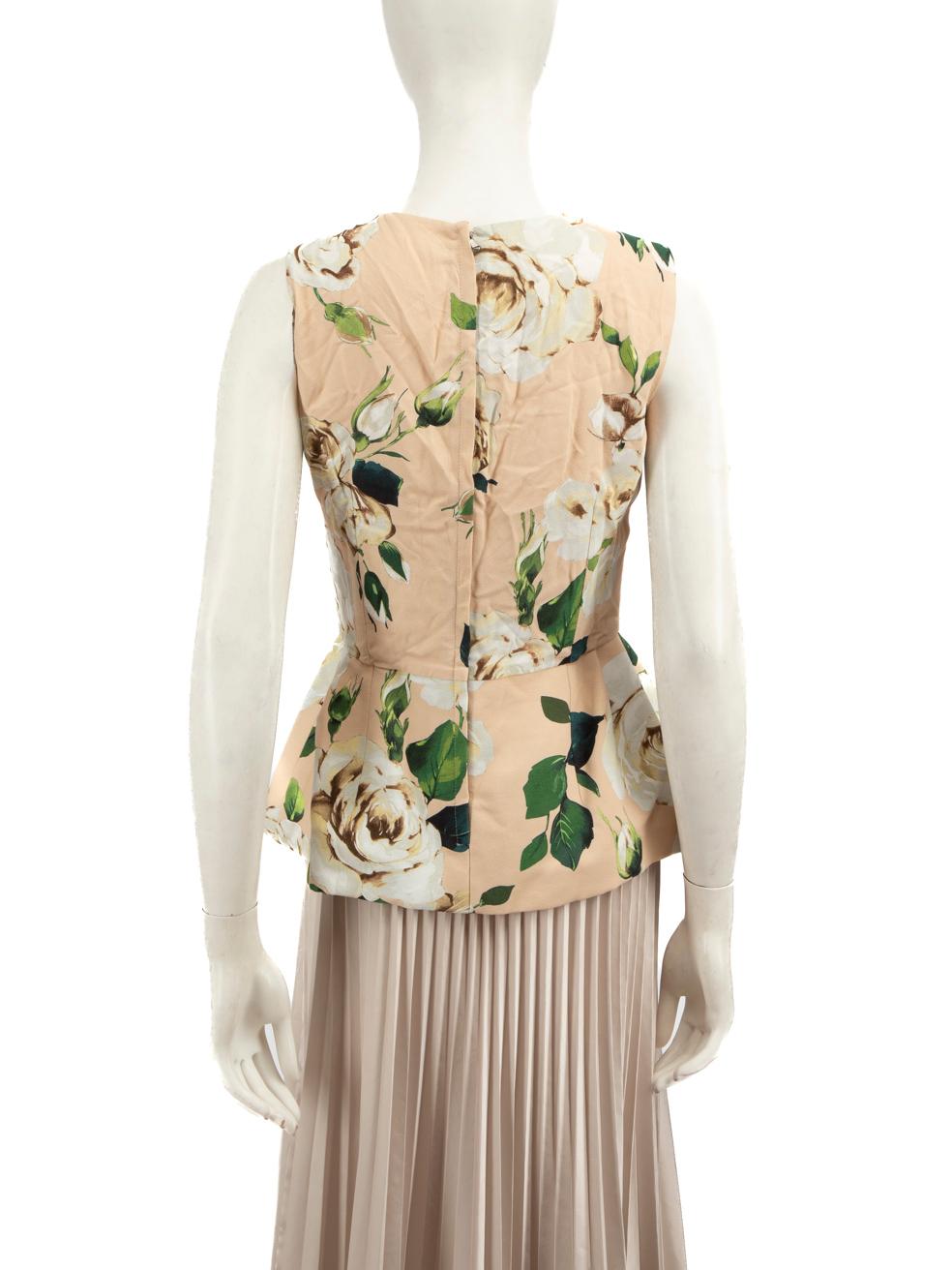 Beige Dolce & Gabbana - Top péplum imprimé floral, taille M en vente