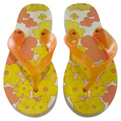 Dolce & Gabbana Floral Print Rubber Flip Flop Sandals