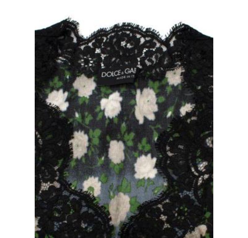Women's Dolce & Gabbana Floral Print Semi-sheer Knit Top For Sale