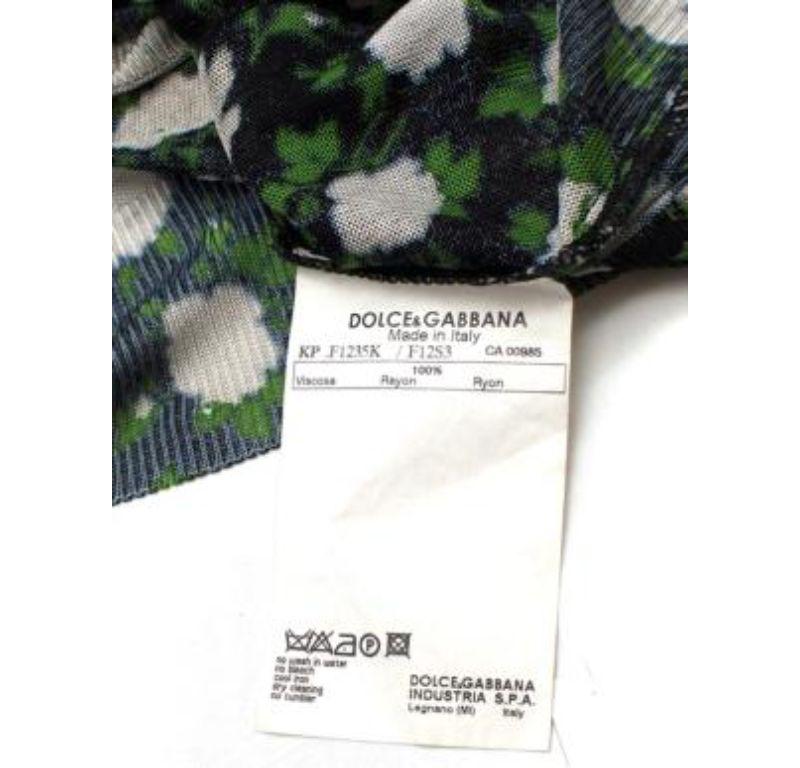 Dolce & Gabbana Floral Print Semi-sheer Knit Top For Sale 2