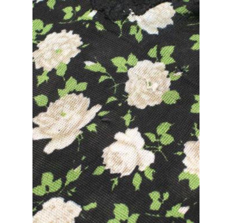 Dolce & Gabbana Floral Print Semi-sheer Knit Top For Sale 4