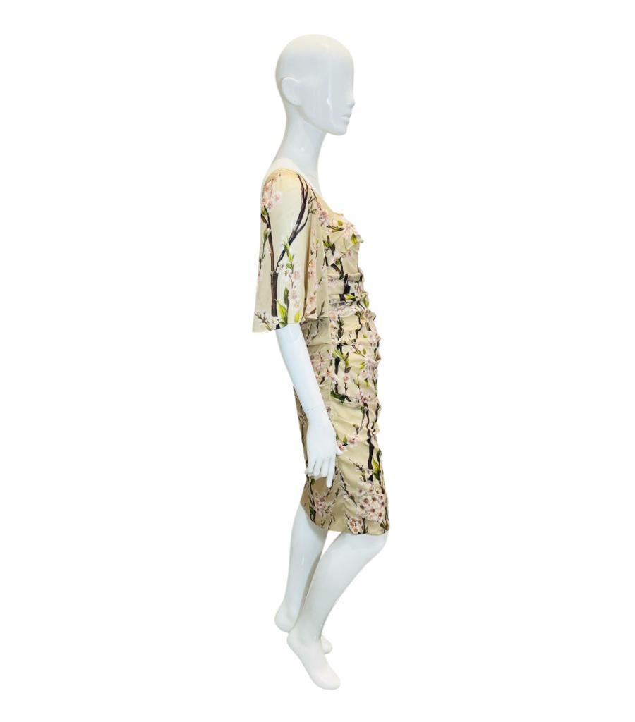 Dolce & Gabbana Floral Print Silk Dress In Excellent Condition For Sale In London, GB