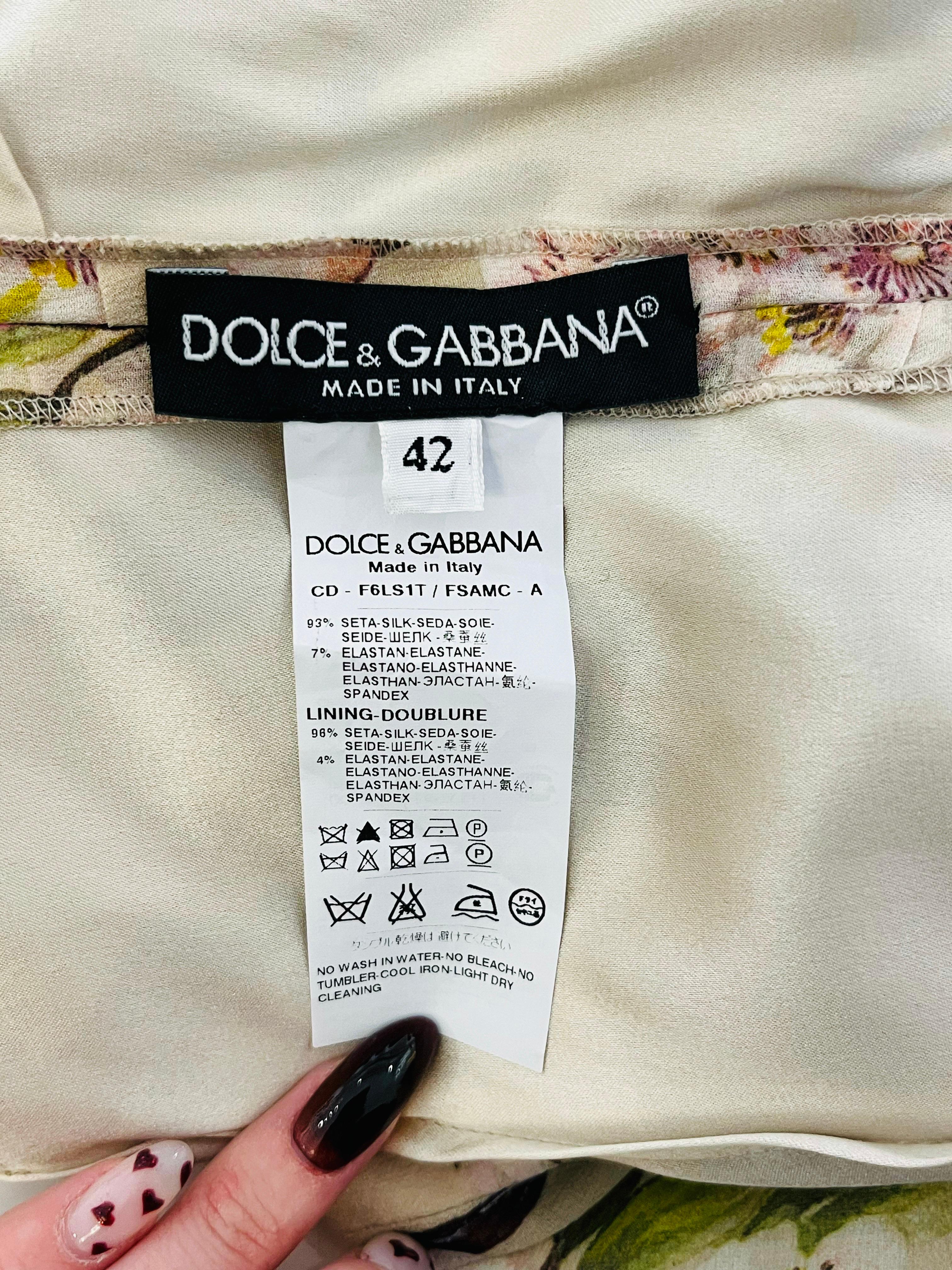 Dolce & Gabbana Floral Print Silk Dress For Sale 1