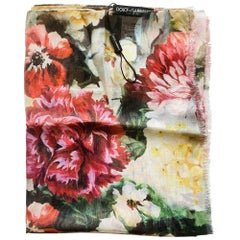 Dolce & Gabbana Floral Print Silk Scarf in Multicolor