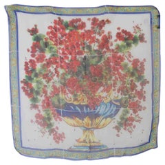 Dolce & Gabbana Floral Print Silk Scarf in Multicolour