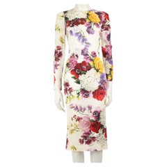 Dolce 
Gabbana Floral Print Silk Sheath Dress Size XS