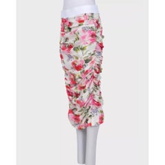 Falda de seda con estampado floral de Dolce & Gabbana, talla IT 44 - Diseño elegante