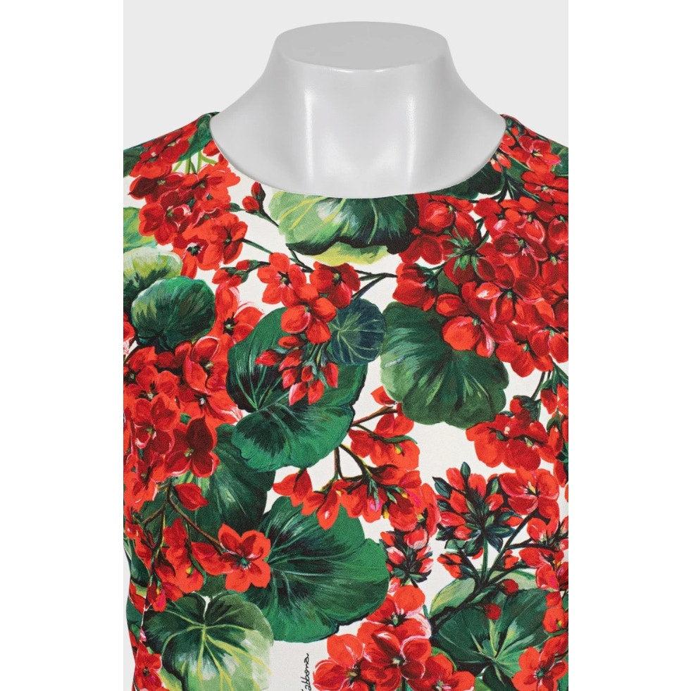 Dolce & Gabbana - Robe sans manches à imprimé floral IT40 / S Excellent �état - En vente à Krakow, PL