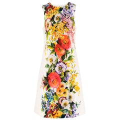 Dolce & Gabbana Etuikleid aus Brokat mit Blumenmuster – Größe US 8