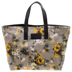 Dolce &amp;amp; Gabbana Tote aus bedrucktem Segeltuch und Leder mit Blumendruck