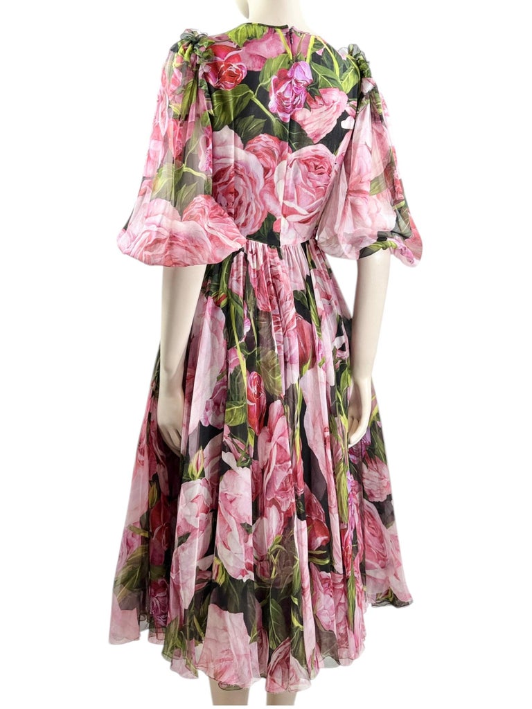 dolce and gabbana floral silk chiffon dress Long floral-print chiffon dress in Print for Women