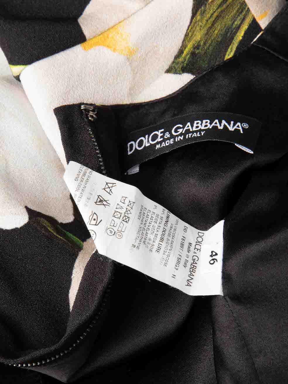 Dolce & Gabbana Bedrucktes Minikleid mit rundem Ausschnitt und Blumendruck Größe XL im Angebot 1