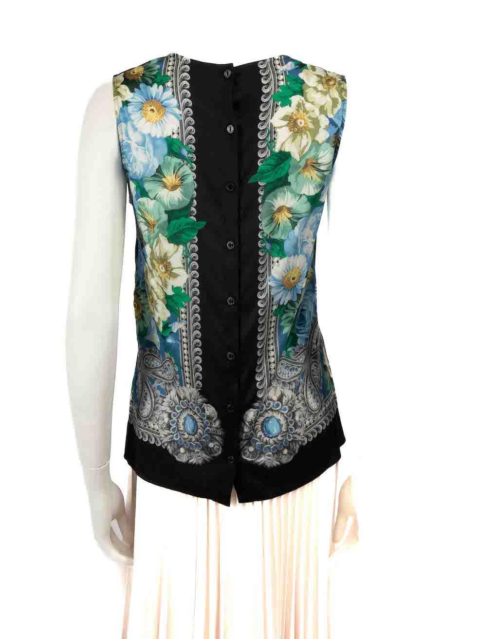 Dolce & Gabbana Floral Printed Sleeveless Top Size S In New Condition For Sale In London, GB