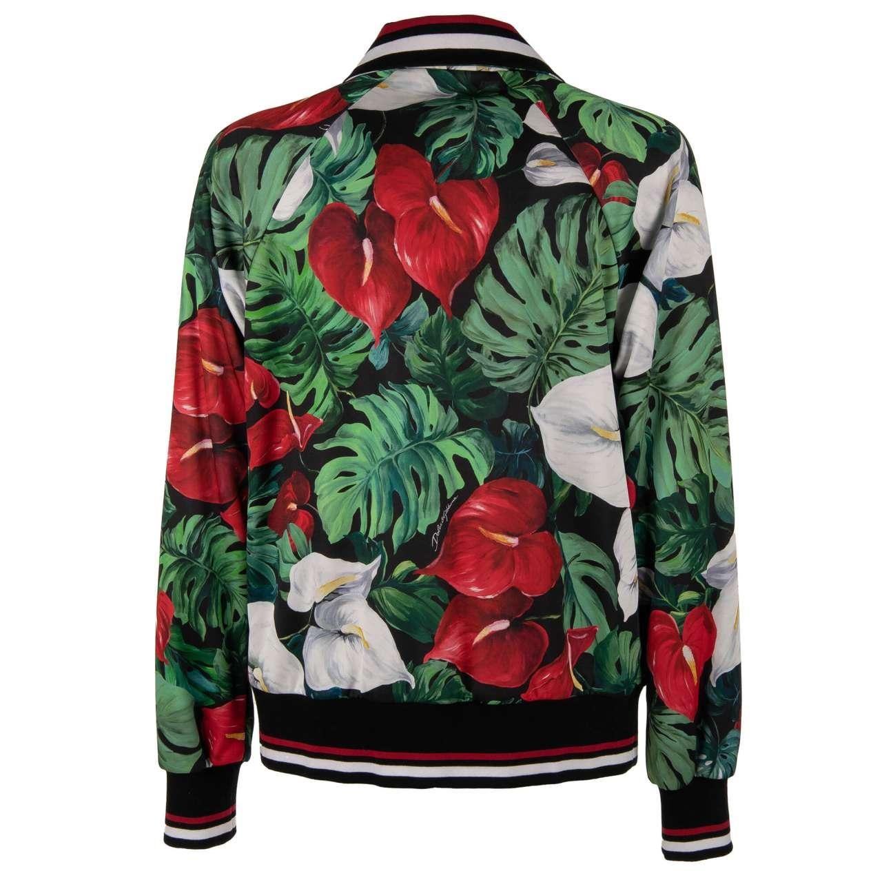 Dolce & Gabbana Floral Printed Track Jacket with Knit Details and Pockets 50 M-L 1