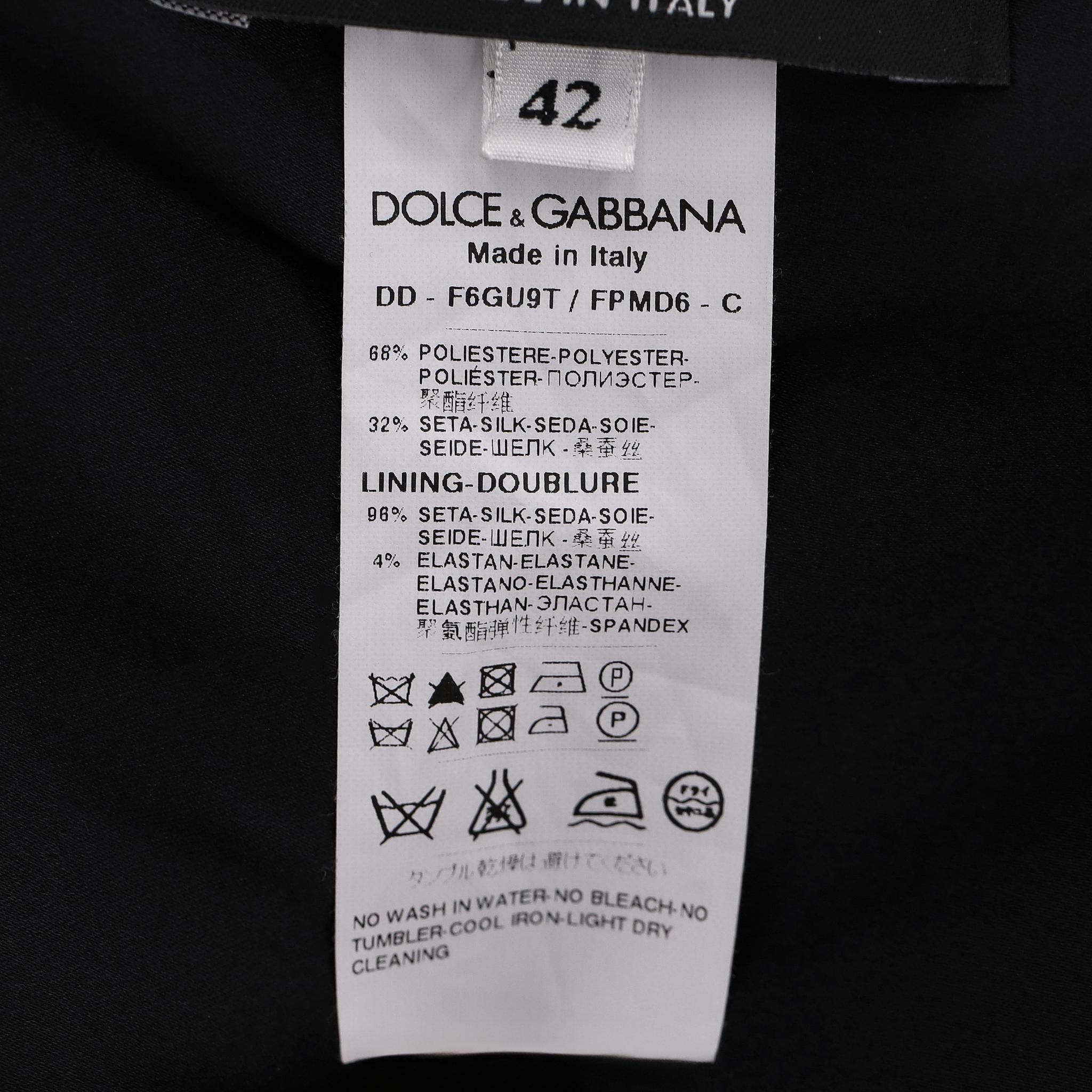 Dolce & Gabbana - Robe en jacquard de soie mélangée à fleurs en vente 4