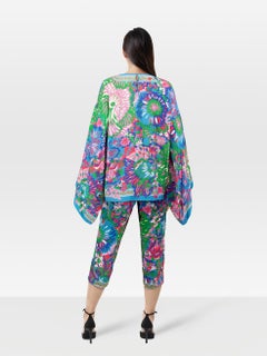Dolce & Gabbana Floral Silk Blouse & Trouser Set Size XXL