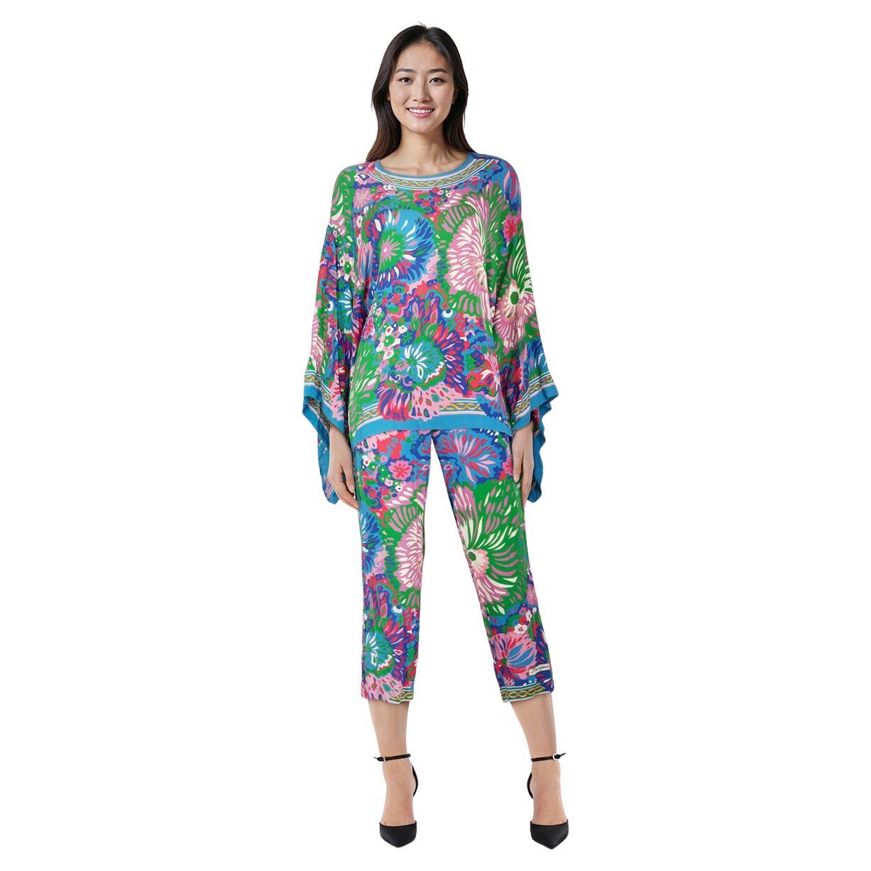 Dolce & Gabbana - Set di pantaloni e camicetta in seta floreale Taglia XXL