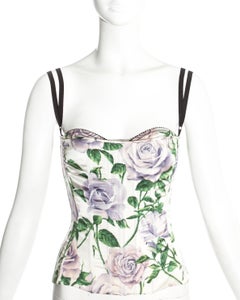 Dolce & Gabbana floral silk boned corset with bra, c. 1990s