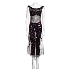 Dolce & Gabbana floral silk dress, bra and leggings ensemble, fw 1999
