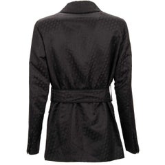 Dolce & Gabbana Floral Silk Jacquard Robe Blazer DG Crown Black 48 38 M