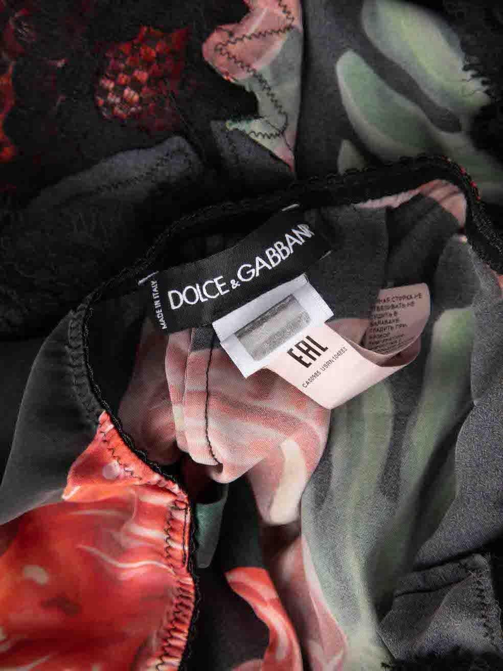 Dolce & Gabbana Floral Silk Lace Trim Camisole Size S For Sale 2