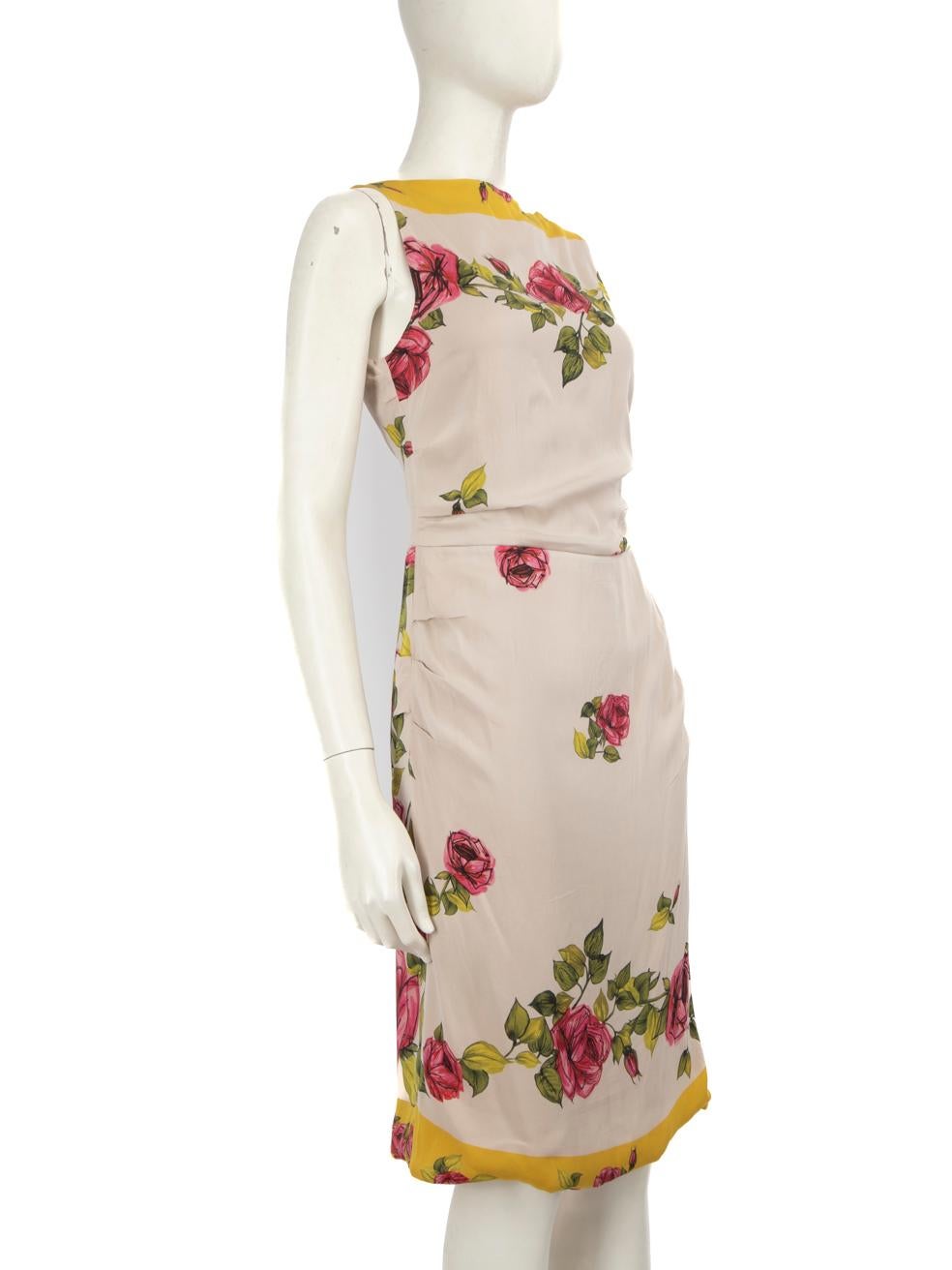 CONDITION is Very good. Hardly any visible wear to dress is evident on this used Dolce & Gabbana designer resale item.
 
 
 
 Details
 
 
 Multicolour
 
 Silk
 
 Dress
 
 Floral print
 
 Midi
 
 Round neck
 
 Sleeveless
 
 Back zip fastening
 
 
 
