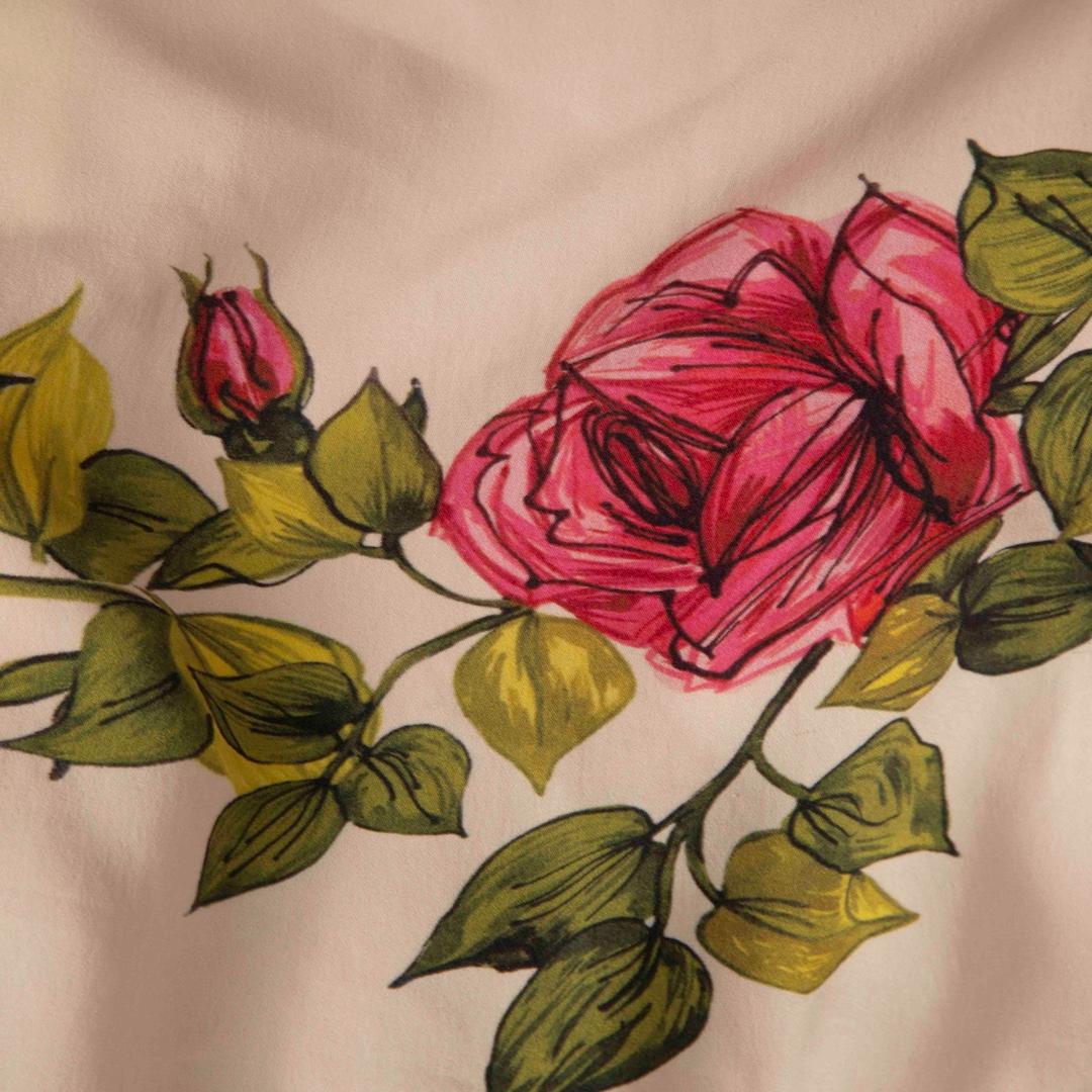 Dolce & Gabbana Floral Silk Midi Dress Size L In Good Condition For Sale In London, GB