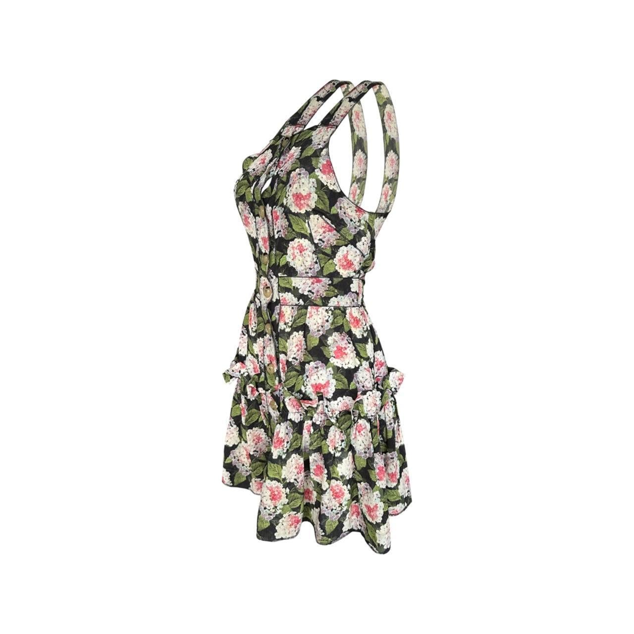 Dolce & Gabbana floral silk runway mini dress ss 2011  In Excellent Condition For Sale In London, GB