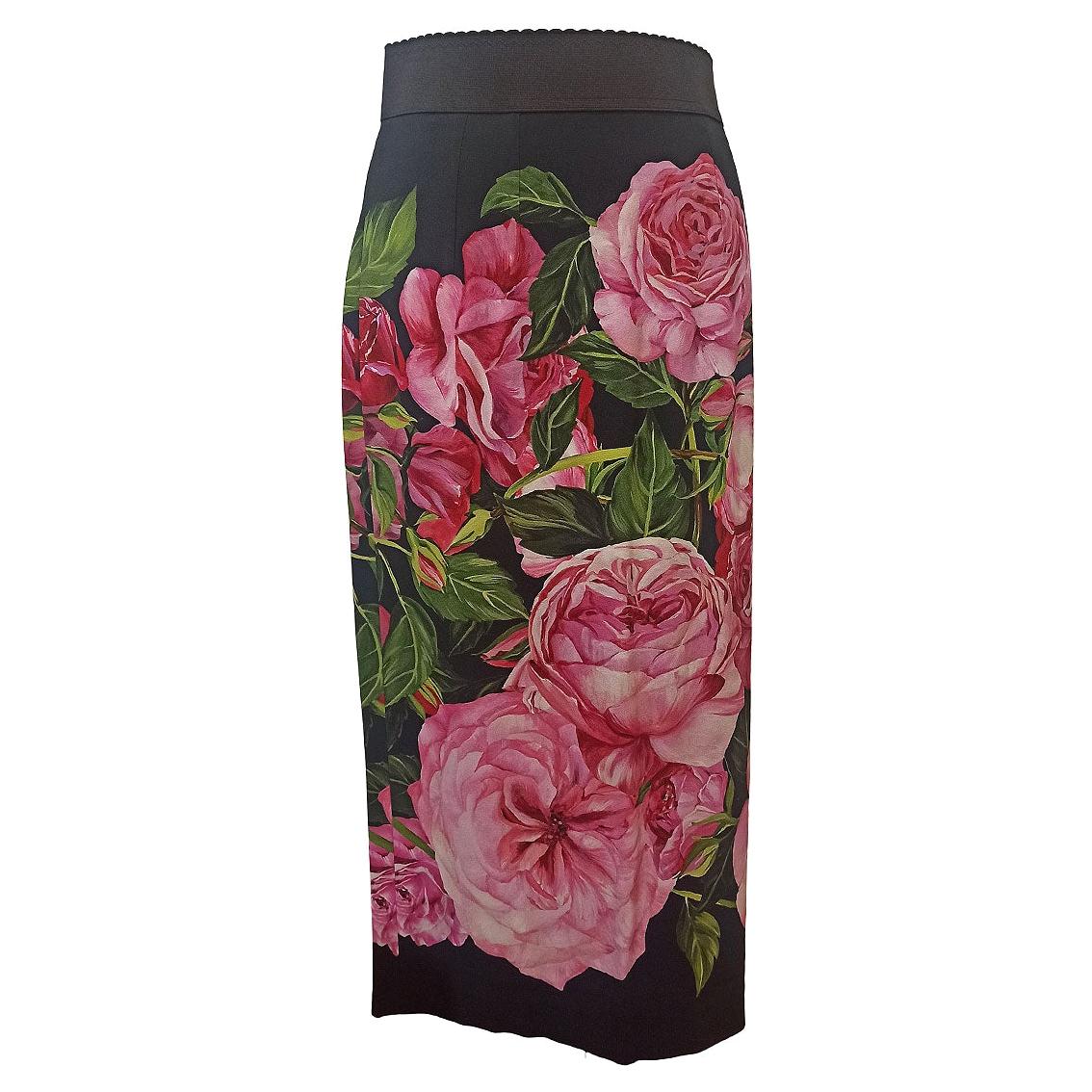 Dolce & Gabbana Floral Skirt IT 38 For Sale