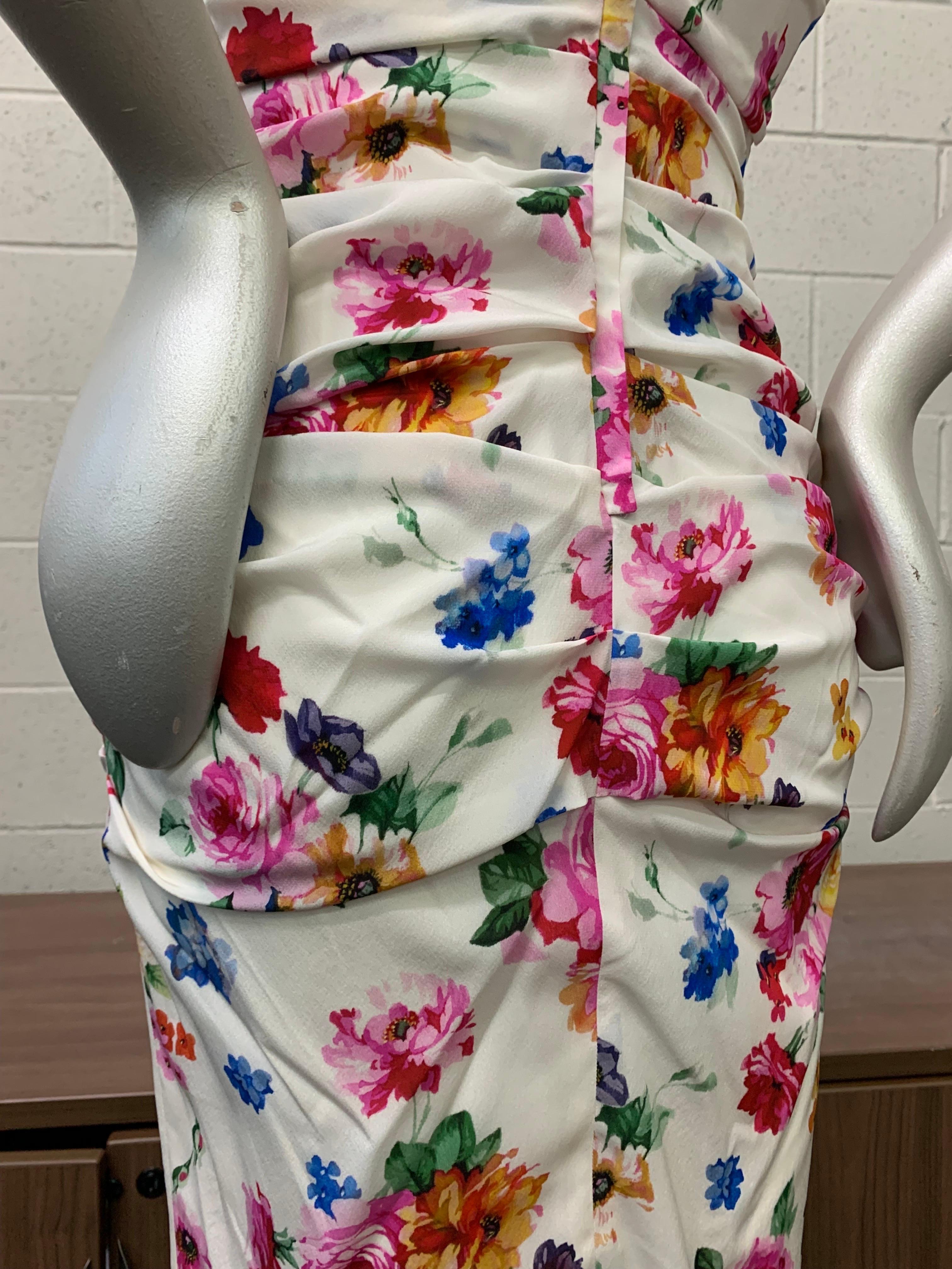 Dolce & Gabbana Floral Stretch Silk Sleeveless Sheath Cocktail Dress  In New Condition For Sale In Gresham, OR