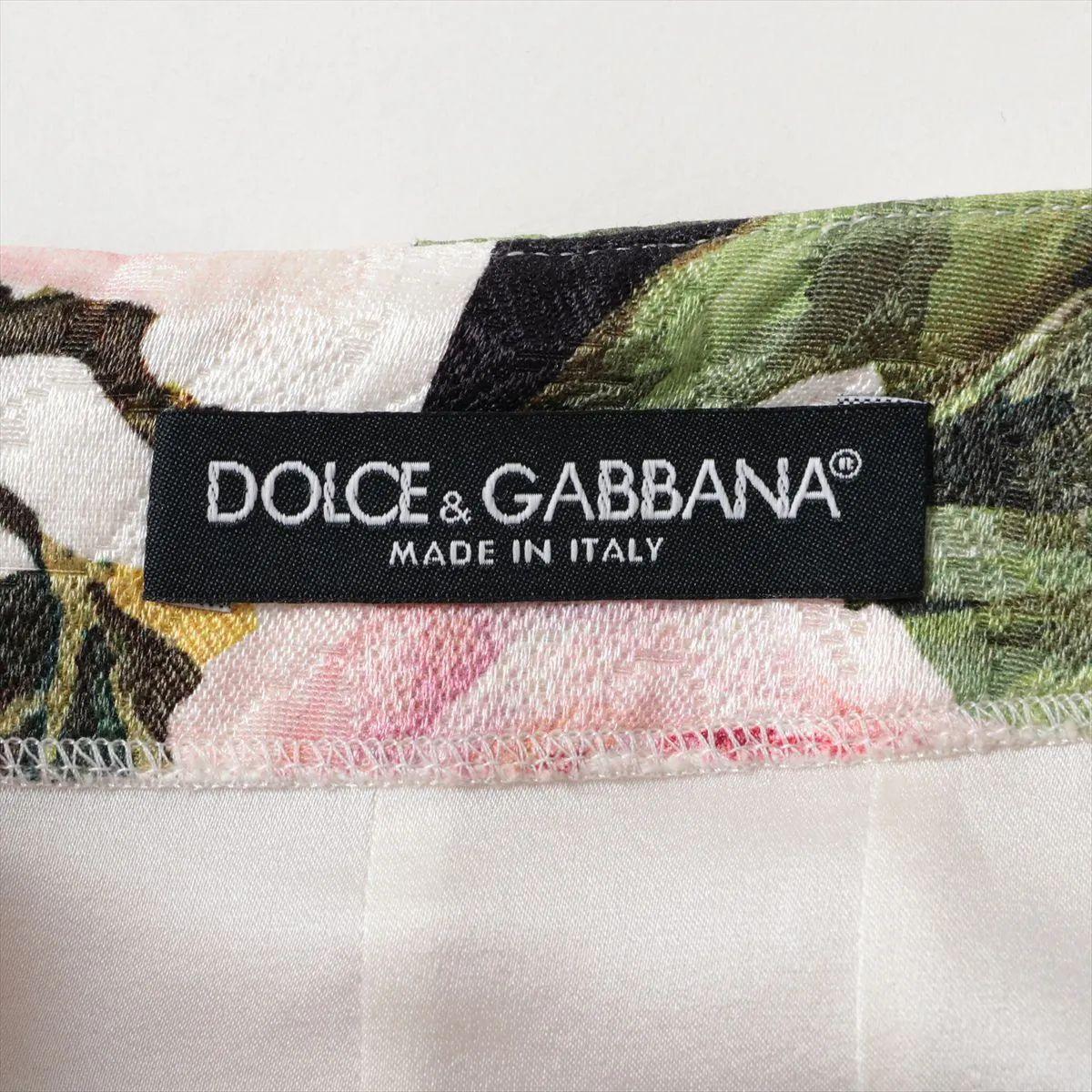 Dolce & Gabbana Falda de Algodón a Rayas Florales Negro x Blanco en venta 1