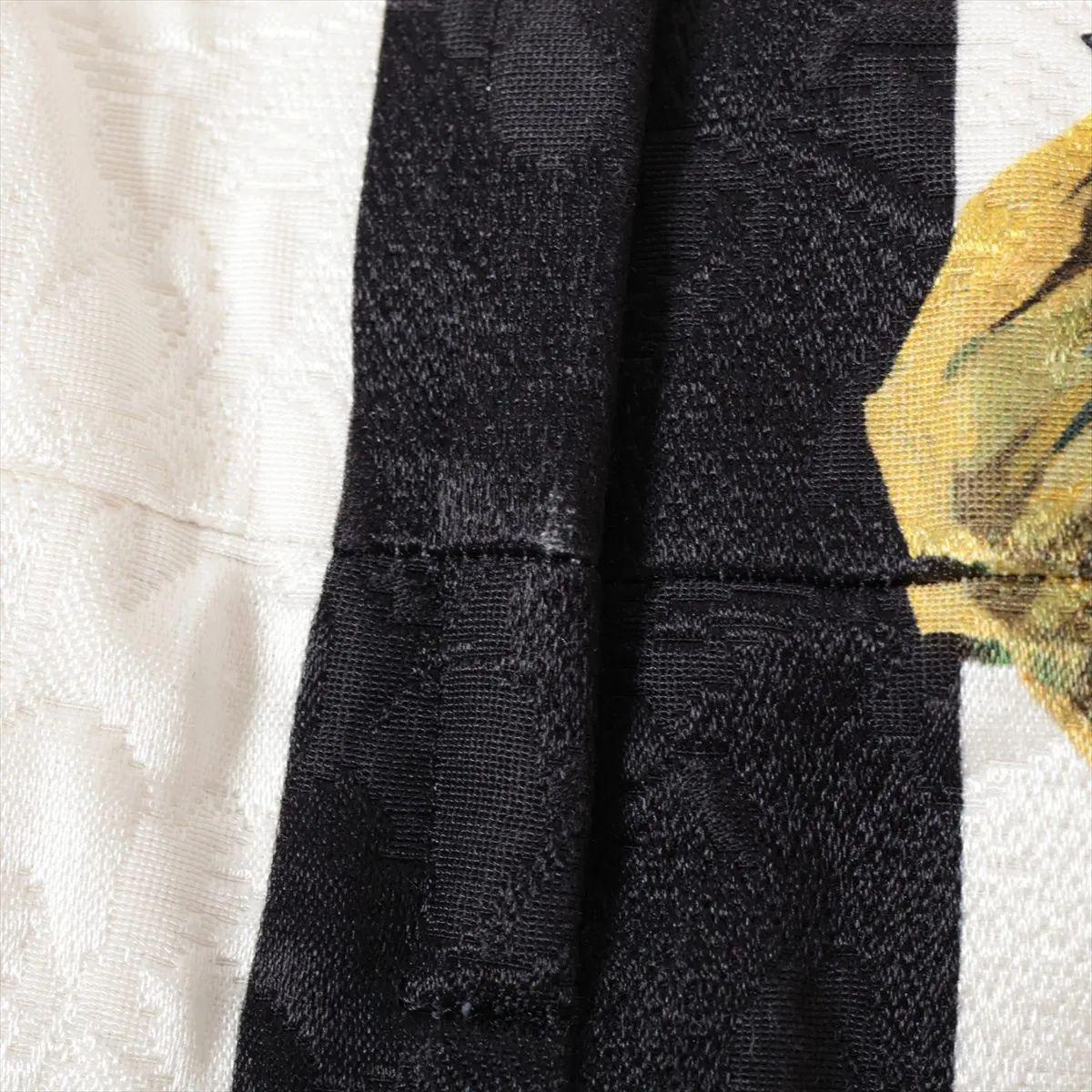 Dolce & Gabbana Falda de Algodón a Rayas Florales Negro x Blanco en venta 3