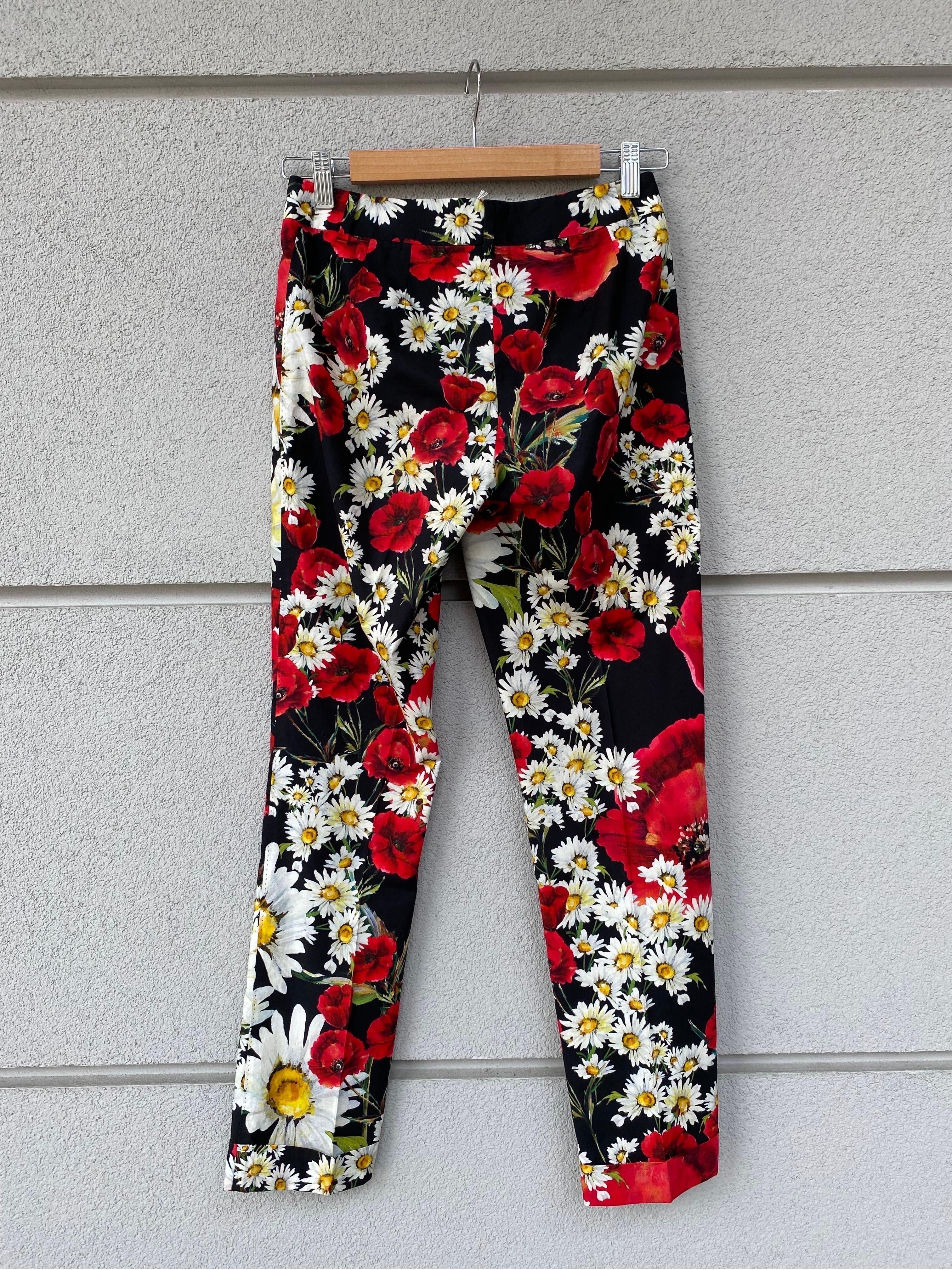 Noir Pantalon à fleurs Dolce & Gabbana
Collection SS 2016 en vente