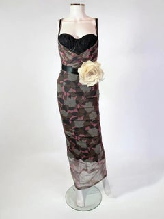 Dolce & Gabbana Floral Tulle Dress w Corsage, SS 2004